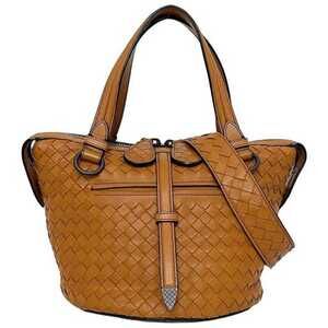 BOTTEGA VENETA Orange Leather Intrecciato Bag